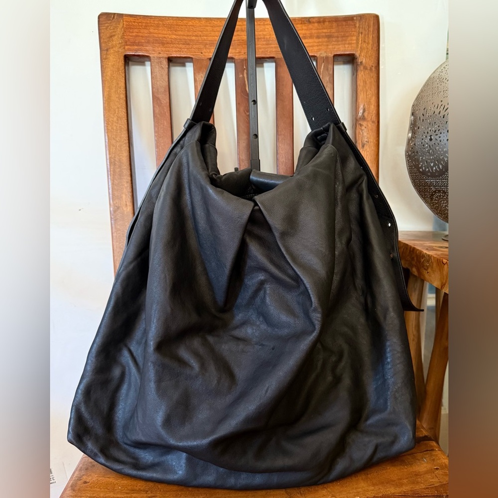COS Black Leather Oversized Slouch Shoulder Bag - Picture 3 of 9